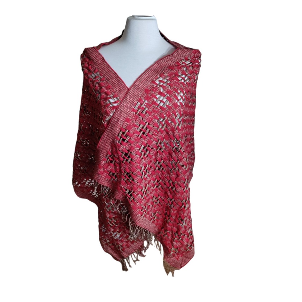 Metro city Italy Red Woven Wool Scaft 23X63